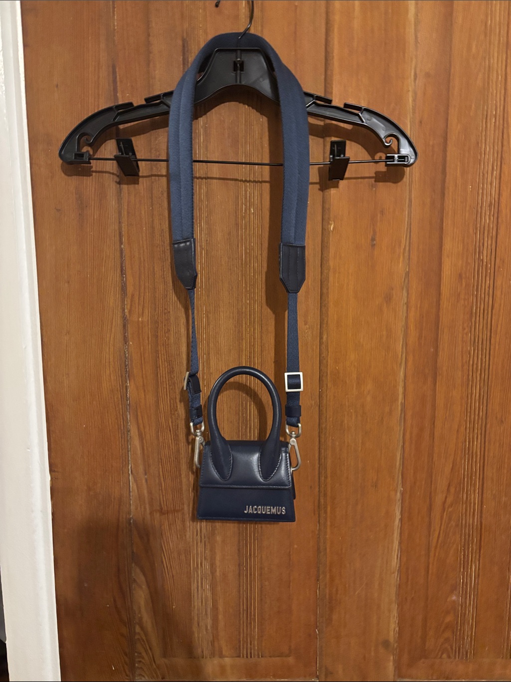 Rare Jacquemus Navy Blue Mini Belt/Crossbody Bag With Adjustable Strap